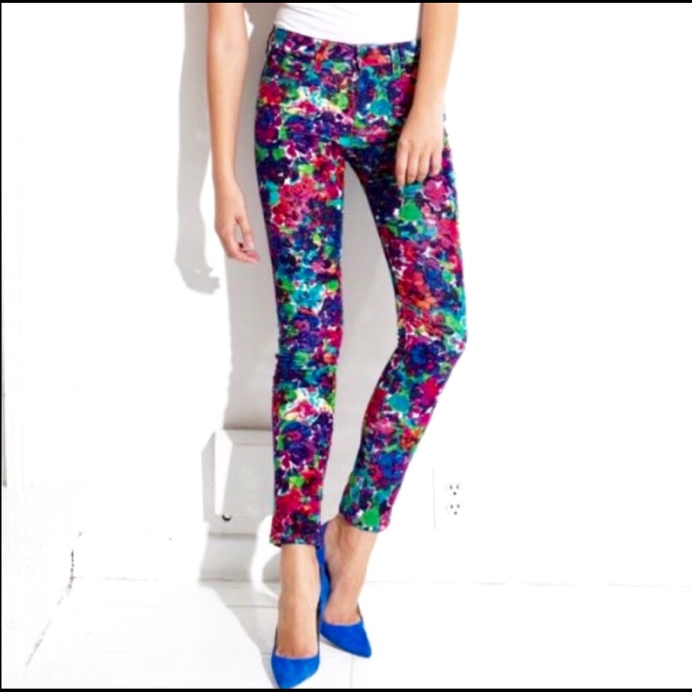 🌈NWT Joe’s Jeans Psychedelic Floral Skinny Cords
